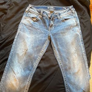 Silver boyfriend cut jeans
